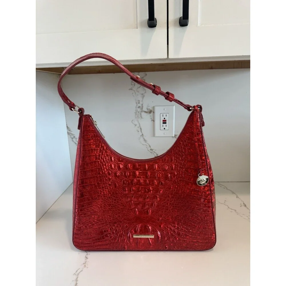 NWOT Rare Brahmin Tabitha Chili Red Leather Shoulder Bag